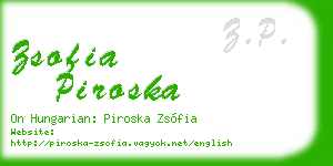 zsofia piroska business card